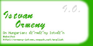 istvan ormeny business card